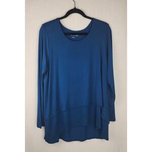 Soft Surroundings Blue Women's L tunic top comfortable, soft, mature, casual